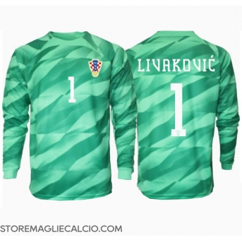 Croazia Dominik Livakovic #1 Portiere Maglia Gara Trasferta Repliche Europei 2024 Maniche Lunghe